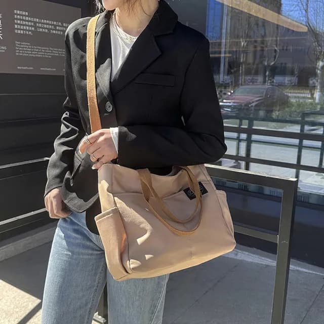 【Janyo】日系牛津布大容量斜挎包 防潑水單肩包 側背包 交換禮物(防水包 手提包/斜背包/通