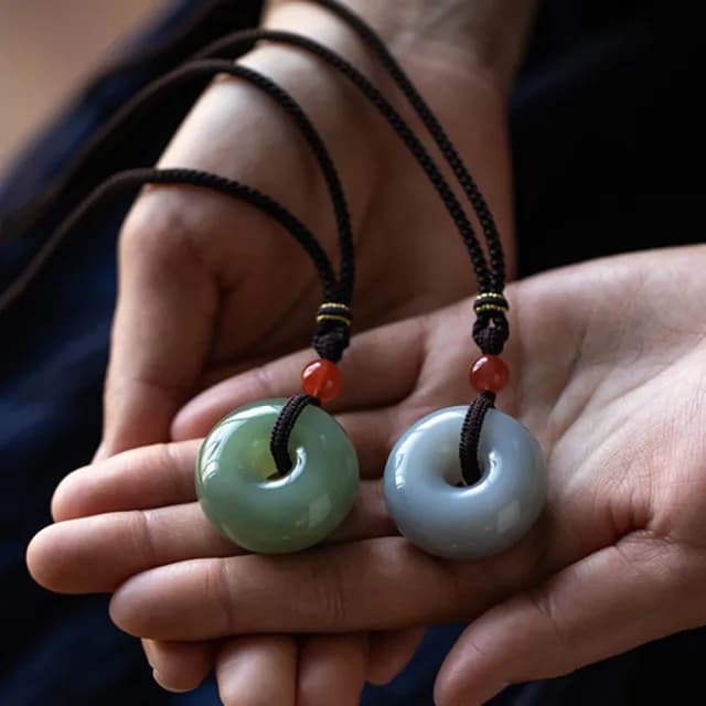 【LEEHER】玉石項鍊/平安扣項鍊/吊墜項鍊/和田玉/玉項鍊/飾品/平安玉佩/項鍊/平安項鍊