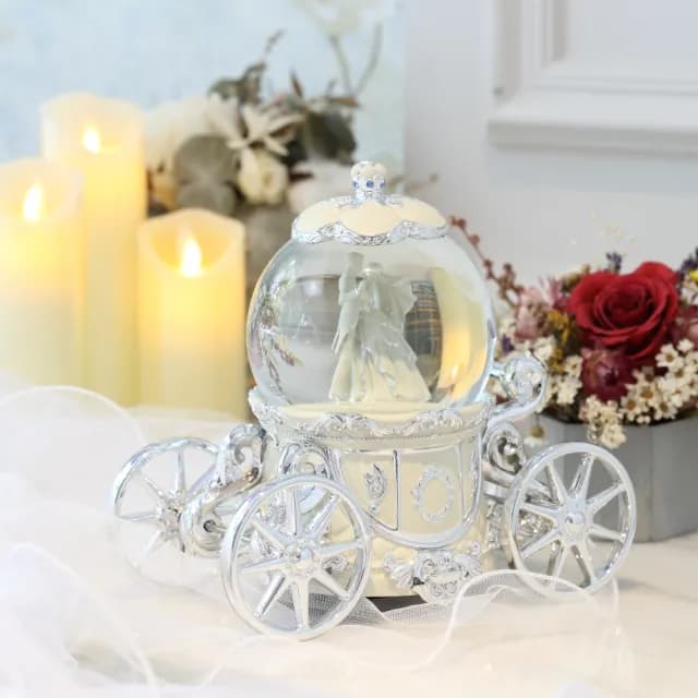 【JARLL 讚爾藝術】愛情圓舞曲 水晶球音樂盒(燈光效果 結婚禮物 婚禮小物)
