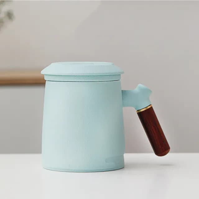 【悅康品家-品悅小物】悅山茶杯-蒂芙尼藍(泡茶杯 沖茶壺 隨身茶具 辦公室茶杯 獨享杯 旅行茶具)