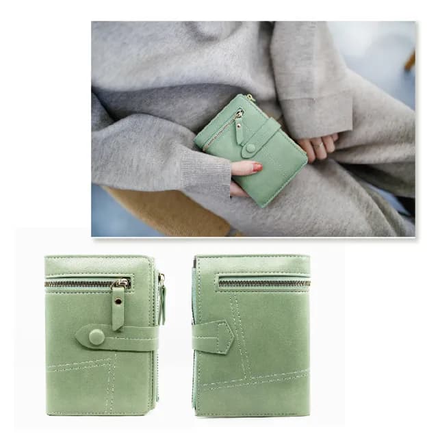 【小清新】雙11 韓版小香風拉鍊皮夾(大容量 多卡位 短夾 中夾 小巧 小零錢包 卡夾 零錢包