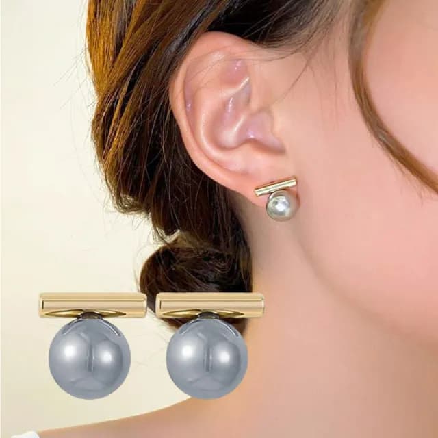 【質設計】小眾925純銀針淡金雅致設計耳環(穿搭配件 耳飾 耳針 耳墜 耳釘 珍珠 女 生日禮物)
