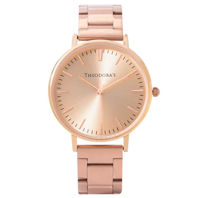 【THEODORA’S 希奧朵拉】(小錶面)-Hera 簡約中性款可拆節實心鋼鍊帶手錶(女錶 簡約手錶)