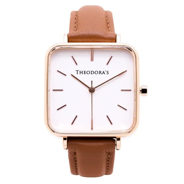 【THEODORA’S 希奧朵拉】精選多款｜Hebe 簡約方形金屬/真皮手錶(簡約手錶 女錶 方形錶)