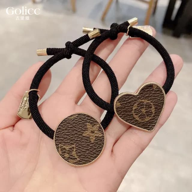 【Golicc】髮圈 復古皮質小香ins 丸子頭(七夕 情人節 生日 髮飾 髮帶 飾品 禮物)