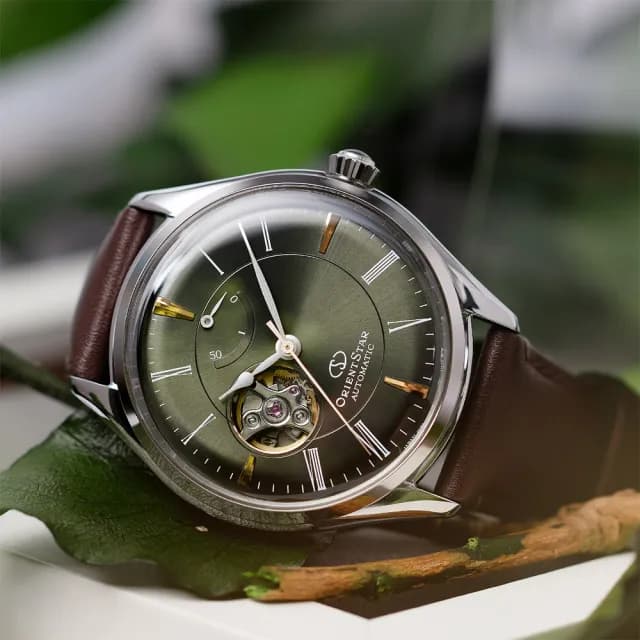 【ORIENT 東方錶】東方之星 OPEN HEART系列 開芯鏤空機械錶-綠色/40.4mm 情人節禮物(RE-AT0202E)