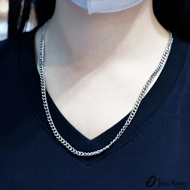 【JING YANG 晶漾】白鋼項鍊百搭簡約鏈條款53cm(生日禮物男女送禮)