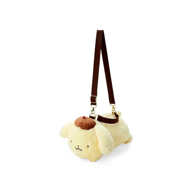 【SANRIO 三麗鷗】父親節禮物 布丁狗生日系列 絨毛造型兩用包 手提包 斜背包 布丁狗 屁屁