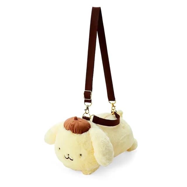 【SANRIO 三麗鷗】父親節禮物 布丁狗生日系列 絨毛造型兩用包 手提包 斜背包 布丁狗 屁屁