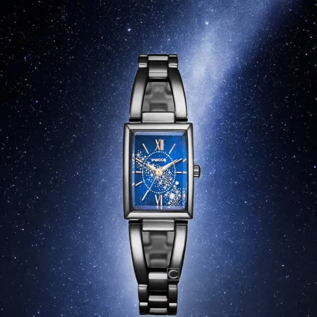 【CITIZEN 星辰】wicca系列 夜空星河 太陽能錶 女錶 手錶 指針錶 方形錶 禮物 推薦(KF7-546-71)