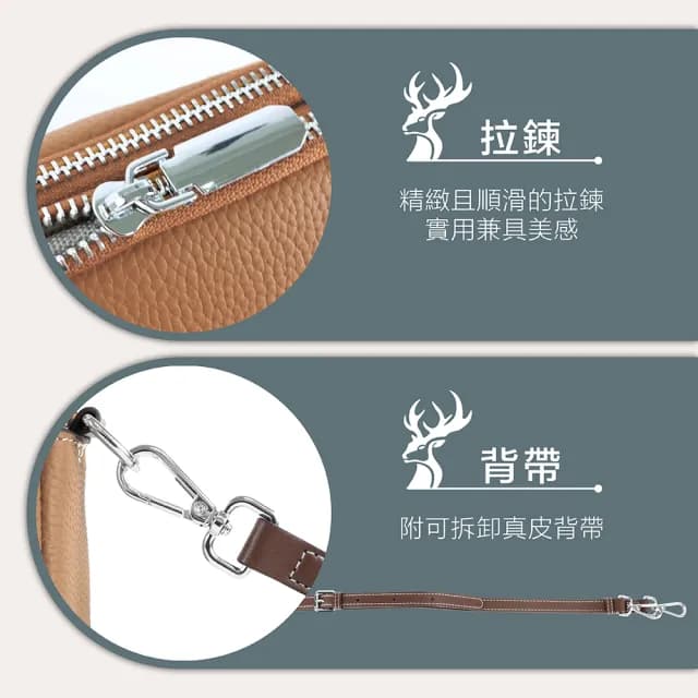 【LureDada 鹿兒搭搭】真皮斜背包 隨身包 植鞣革牛皮 經典素面(真皮包包 招財／禮物／手機包