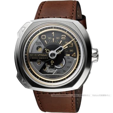【SEVENFRIDAY】V2 設計師工藝自動上鍊機械錶-銀x咖啡 送禮 禮物 推薦(V2)
