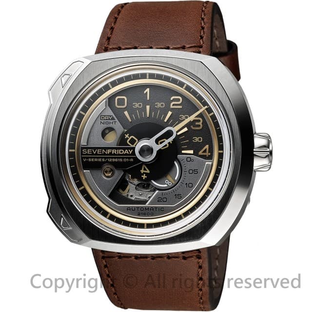 【SEVENFRIDAY】V2 設計師工藝自動上鍊機械錶-銀x咖啡 送禮 禮物 推薦(V2)