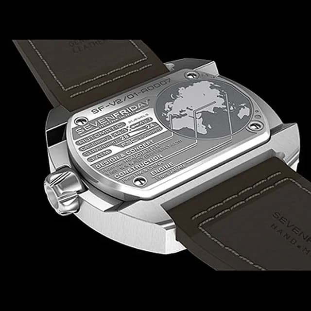 【SEVENFRIDAY】V2 設計師工藝自動上鍊機械錶-銀x咖啡 送禮 禮物 推薦(V2)