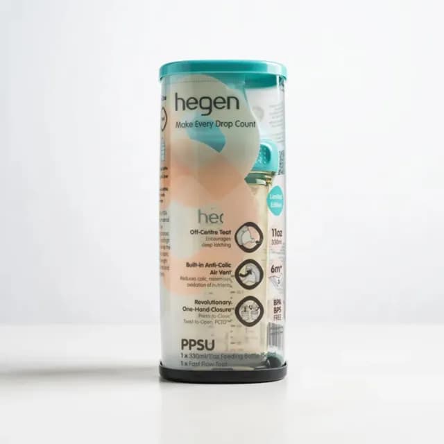 【hegen】x Selina 聯名款PPSU多功能寬口奶瓶330ml-誕藍雙入組(FDA食品接觸認證/不含塑化劑/雙酚A/甲醛)