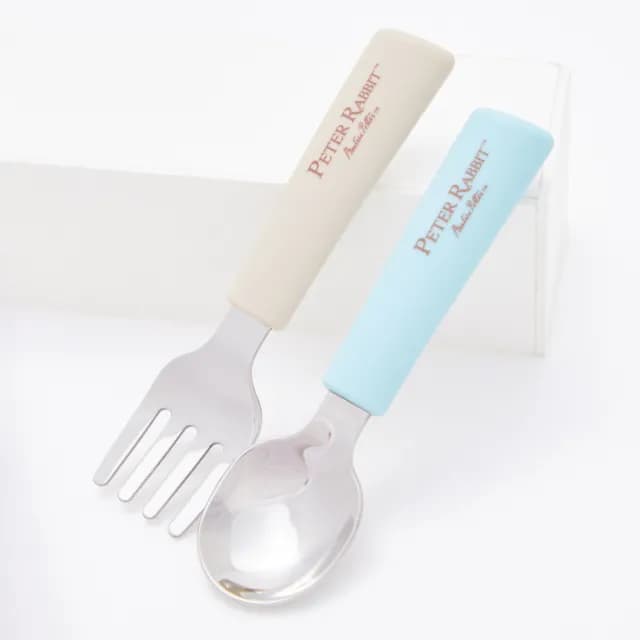 【奇哥】比得兔不鏽鋼湯叉餐具組(學習湯匙/學習叉/兒童餐具)