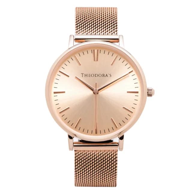 【THEODORA’S 希奧朵拉】小錶面｜Hera 簡約中性款金屬真皮手錶(小錶面 女錶 簡約手錶)