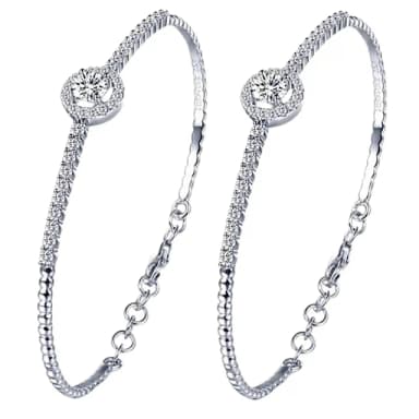 【MoonDy】包包 女朋友生日禮物 新娘飾品 純銀手鐲 手環 銀手鐲 仿真鑽石手鐲 純銀手環 飾品 手飾 韓