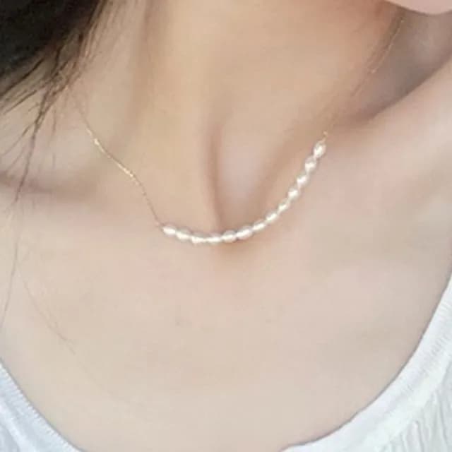 【KT DADA】包包 閨蜜項鍊 氣質項鍊 鎖骨項鍊 細項鍊 生日禮物 珍珠項鍊 K金項鍊 串珠項鍊 微笑項鏈