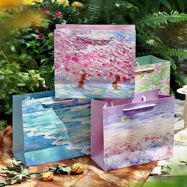 【德德小品集】禮品袋 繪夢油彩(藝文手提袋 節日禮盒 禮袋 精美男女生日花束包裝 送禮物紙袋子)
