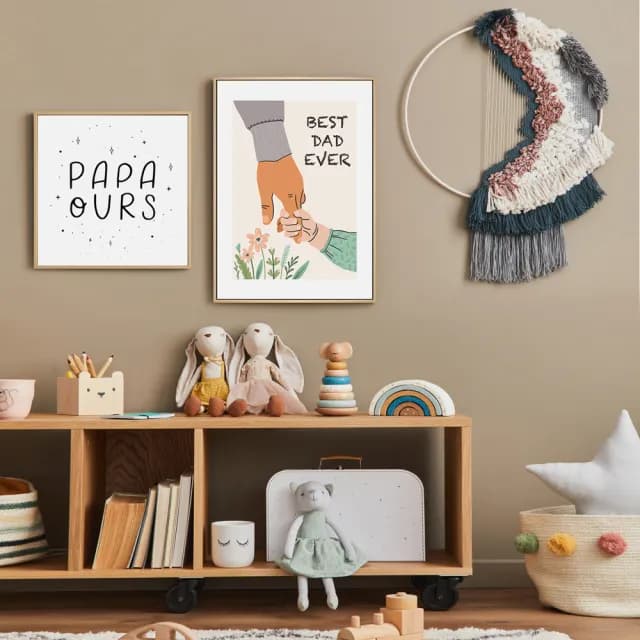 【菠蘿選畫所】BEST DAD EVER - 50x70cm(兒童房插畫掛畫/父親節禮物/手繪爸爸掛畫)