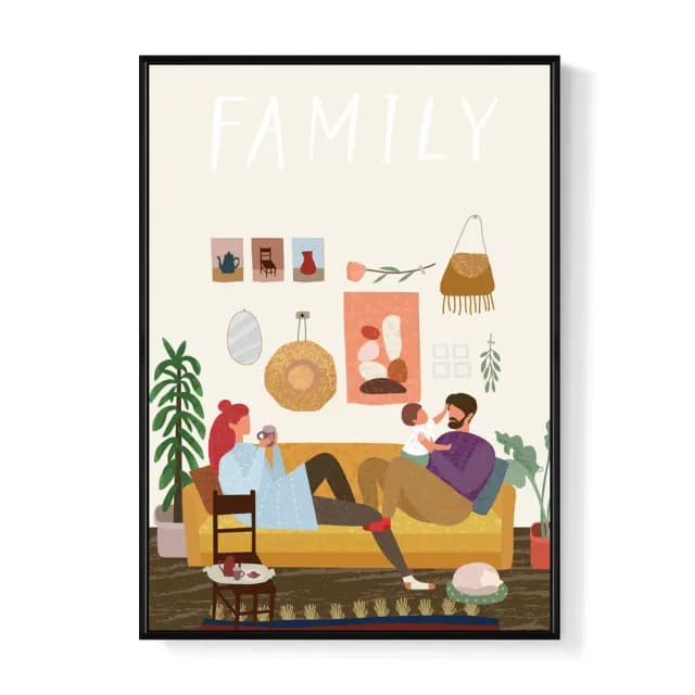 【菠蘿選畫所】陪你歡樂 - 50x70cm(親子插畫掛畫/父親節禮物/遊戲房佈置)