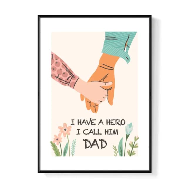 【菠蘿選畫所】MY HERO -70x100cm(兒童房插畫掛畫/父親節禮物/手繪爸爸掛畫)