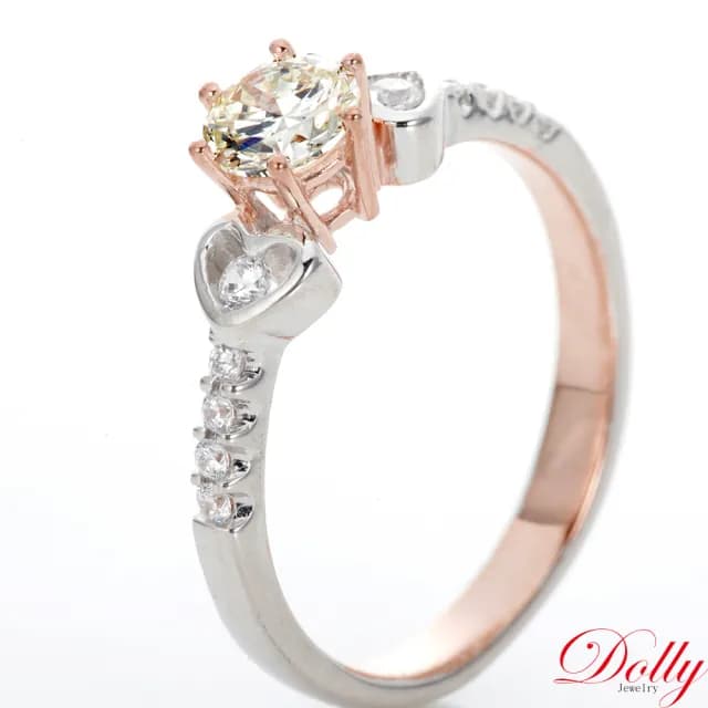 【DOLLY】0.50克拉 求婚戒完美車工18K金鑽石戒指-045(情人節 交換禮物首選)