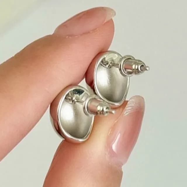 【KT DADA】包包 小耳環 s999純銀 耳環 小豆耳釘 999銀針 耳夾 新娘飾品 歐美飾品 豆豆耳