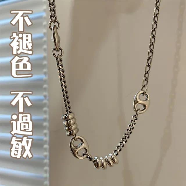 【KT DADA】包包 s925純銀項鍊  女生項鍊 復古項鍊 個性項鍊 歐美項鍊 抗過敏項鍊 不掉色項鍊 小禮物