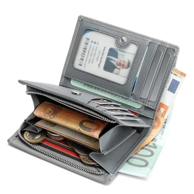 【MoonDy】雙11 卡夾零錢包 短夾零錢包 拉鍊短夾 牛皮短夾 兩折短夾 真皮短夾 韓國錢包 真皮皮