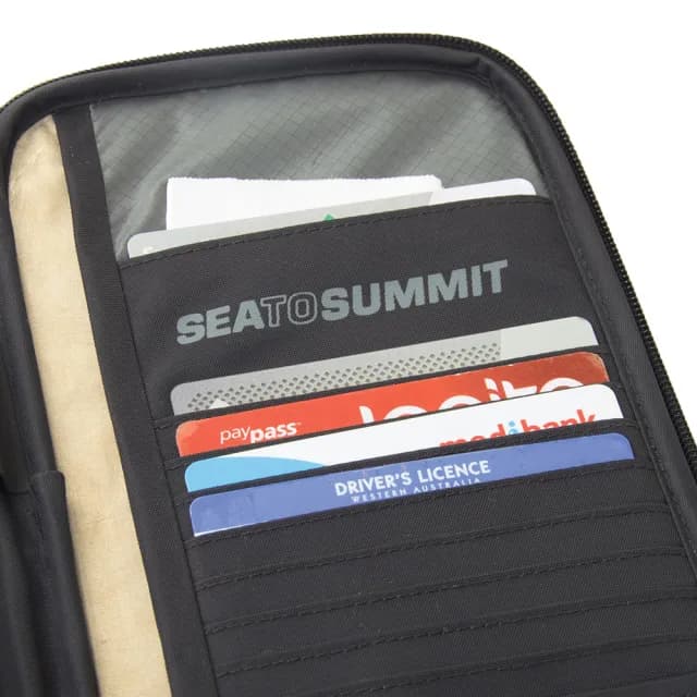 【SEA TO SUMMIT】父親節禮物 RFID 旅行用安全錢包 S 灰/黑(防盜/證件包/零錢包/卡夾包/國旅)