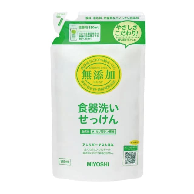 【MIYOSHI】日本 無添加餐具清潔液補充包350ml
