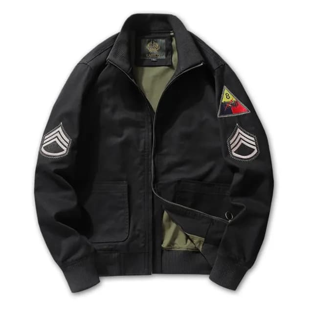 【巴黎精品】父親節禮物 軍裝外套復古工裝古著(薄款刺繡臂章空軍服棉質男夾克5色a1fa68)