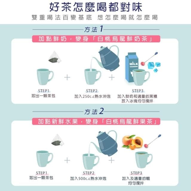 【High Tea】白桃烏龍綠茶4gx12入x1袋(香甜蜜桃風味)