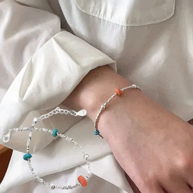 【MoonDy】雙11 包包 碎銀手鍊 銀手鍊  氣質手鏈 不規則手鍊 韓國手鍊 手串 日系手鍊 串珠手鍊 