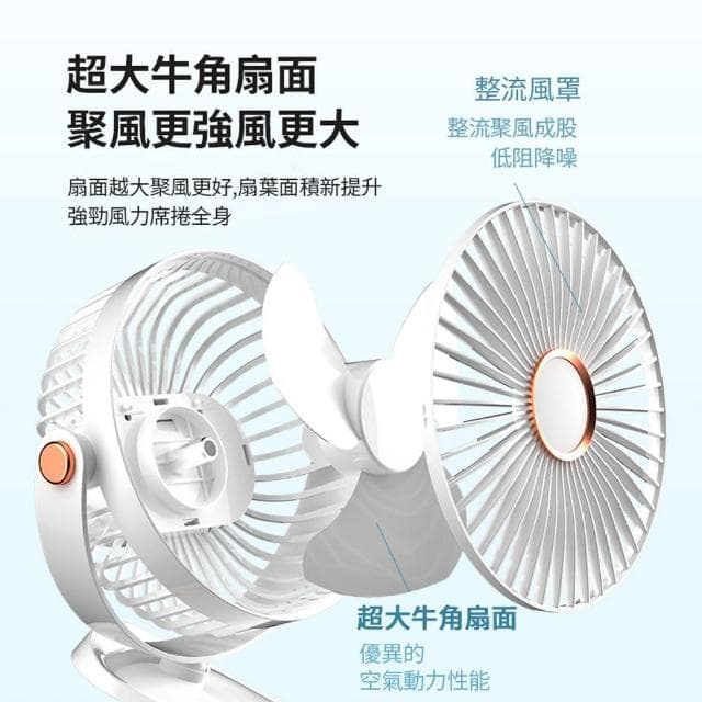 【ANTIAN】可夾/可立兩用夜燈風扇 DC扇 夾子式靜音電風扇 嬰兒推車夾扇(三色可選 母親節禮物)