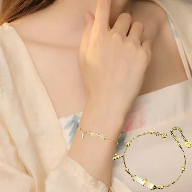 【KT DADA】雙11 包包 純銀手鍊 手鏈 寶石手鍊 竹節手鍊 猫眼石手鍊 手鍊女 平安手鍊 開運手鍊 