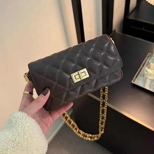 【MoonDy】情人節禮物 包包 包包 牛皮小香包 女生側背包 高級感包包 真皮包包 女包 小香風包包 鏈條包包 手