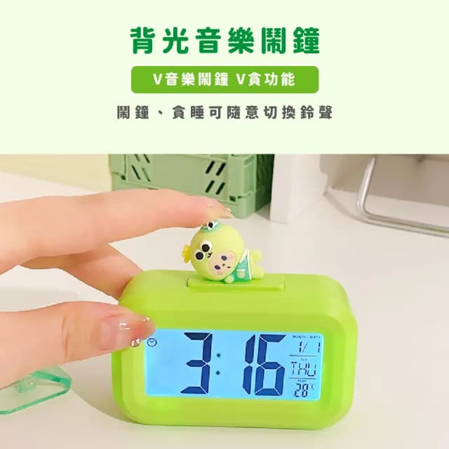 【時間觀念】立體卡通可愛多功能小鬧鐘(時鐘 鬧鈴 禮物 電子鐘 貪睡鐘 溫度顯示 LED時鐘)