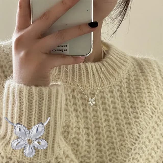 【LEEHER】情人節禮物 女生/小雛菊項鍊/小花項鍊/純銀項鍊/韓國項鍊/日系項鍊/簡約項鍊/蛇骨項鍊/細項鍊/送