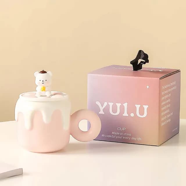 【樂陶陶】可愛小熊陶瓷杯(造型馬克杯 可愛 咖啡杯 茶杯 午茶杯 牛奶杯 早餐杯 辦公室 交換禮物 禮盒)