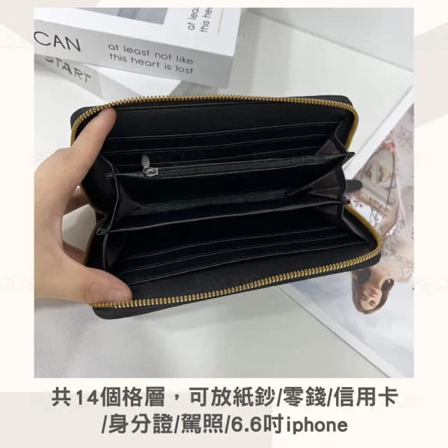 【BAGGLY&CO】情人節禮物 真皮包包  曼恩頭層牛皮拉鍊長夾(奶茶/焦糖/黑色/寶藍/橘色/玫紅/米白)