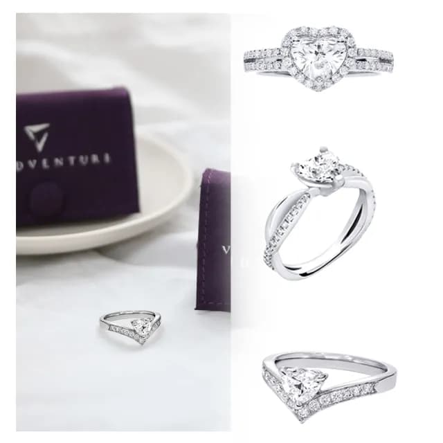 【Vividventure 亞帝芬奇】情人節禮物 GIA 1克拉 HSI2 2VG 鉑金 天然鑽石 戒指 心賞(超級回饋任選專案)