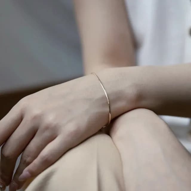 【LEEHER】情人節禮物 七夕 細蛇骨手鍊/疊戴手鍊/素鍊/生日禮物/純銀手鍊/閨蜜手練/女手鏈/韓國手鍊/ins手 
