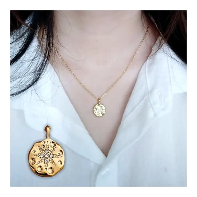 【LEEHER】情人節禮物 芒星項鍊/星星項鍊/項鍊/金幣項鍊/生日禮物女生/18k金項鍊/簡約項鍊/鎖骨鏈/INS項鍊