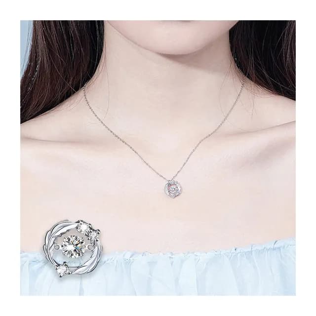【LEEHER】情人節禮物 七夕 S925純銀/閨蜜項鍊/女生項鍊/送禮/生日禮物/項鍊/純銀項鍊/星芒項鍊/鋯石項鍊/ 