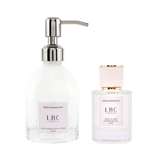 【LAMBENCY 嵐本熙】水漾玫瑰柔潤晶粹油50ml+香氛身體乳200ml(水漾玫瑰白皙柔嫩女神組)