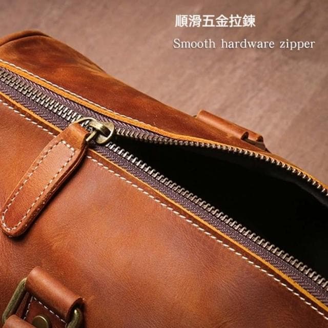 【LEEHER】男真皮手提包/短途出差旅行包/復古手提包/牛皮斜背包/真皮旅行袋/耐磨耐髒/生日禮物
