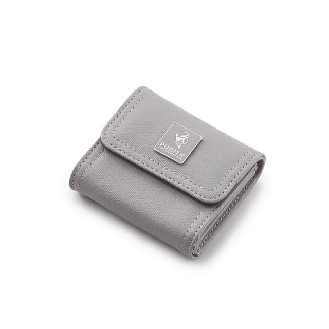 【PORTER INTERNATIONAL】復古品味MORI零錢包(晨霧灰)